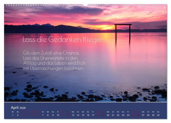Produktbild: Pfl&uuml;ck Dein Gl&uuml;ck &ndash; Kleine Weisheiten f&uuml;r den Alltag (Wandkalender 2026 DIN A2 quer), CALVENDO Monatskalender