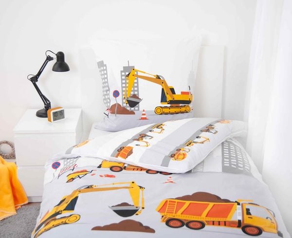 Produktbild: Young Collection 4451212050 - Baustelle Bettw&auml;sche, 80x80 cm + 135x200 cm, 100% Baumwolle