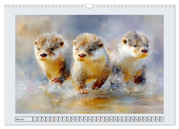 Produktbild: Otter. Verspielte Abenteurer am Wasser (Wandkalender 2027 DIN A3 quer), CALVENDO Monatskalender