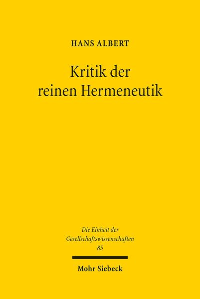 Produktbild: Kritik der reinen Hermeneutik