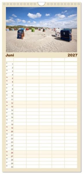 Produktbild: Familienplaner 2027 - Borkum - Momente einer Reise mit 5 Spalten (Wandkalender, 21 x 45 cm) CALVENDO