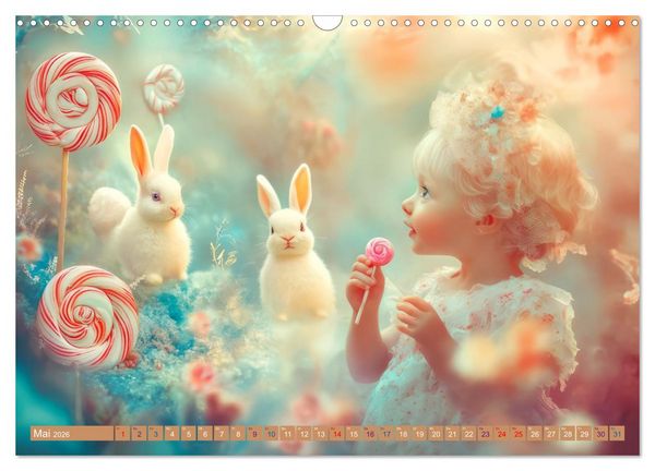 Produktbild: Vertr&auml;umte Begegnungen - Kinderkalender (Wandkalender 2026 DIN A3 quer), CALVENDO Monatskalender