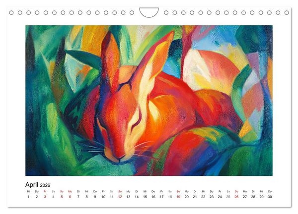 Produktbild: Expressionistisch durchs Jahr (Wandkalender 2026 DIN A4 quer), CALVENDO Monatskalender