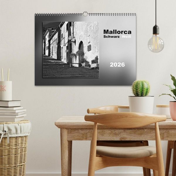 Produktbild: Mallorca Schwarz Wei&szlig; (Wandkalender 2026 DIN A3 quer), CALVENDO Monatskalender
