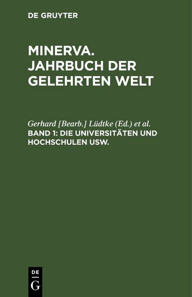 Produktbild: Die Universit&auml;ten und Hochschulen usw.