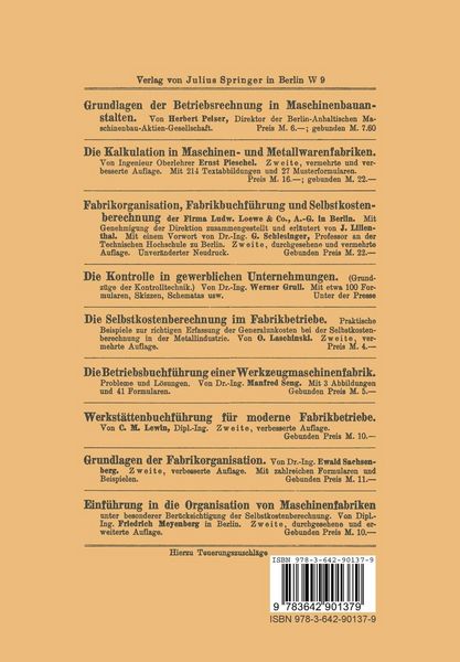 Produktbild: Die Nachkalkulation nebst zugeh&ouml;riger Betriebsbuchhaltung in der modernen Maschinenfabrik