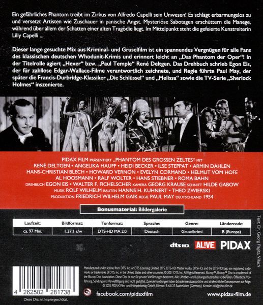 Produktbild: Phantom des gro&szlig;en Zeltes / Lange gesuchter Mix aus Kriminal- und Gruselfilm mit Starbesetzung (Pidax Film-Klassiker)