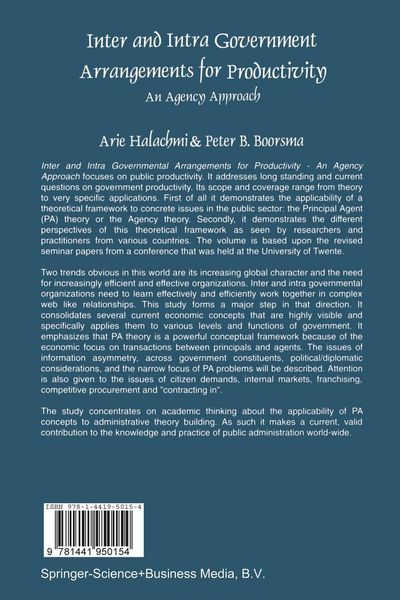 Produktbild: Inter and Intra Government Arrangements for Productivity