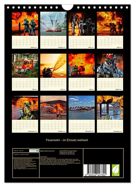 Produktbild: Feuerwehr - im Einsatz weltweit (Wandkalender 2026 DIN A4 hoch), CALVENDO Monatskalender