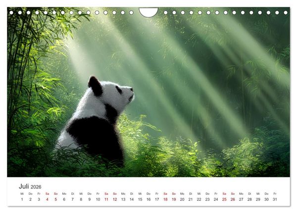 Produktbild: Schwarz auf Wei&szlig; - Der Panda-Kalender (Wandkalender 2026 DIN A4 quer), CALVENDO Monatskalender