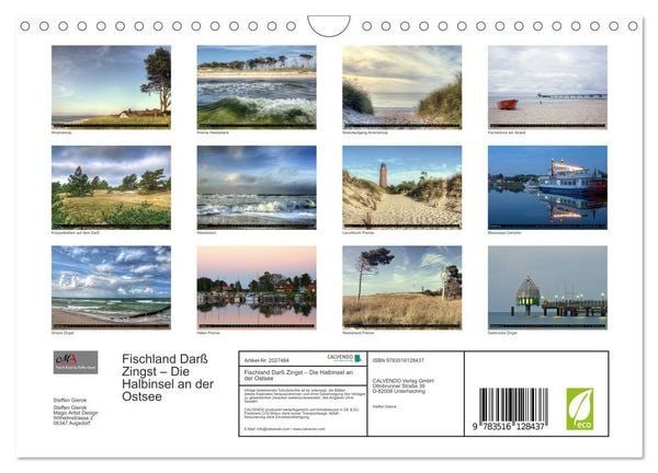 Produktbild: Fischland Dar&szlig; Zingst &ndash; Die Halbinsel an der Ostsee (Wandkalender 2026 DIN A4 quer), CALVENDO Monatskalender