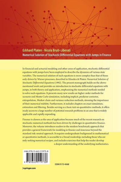 Produktbild: Numerical Solution of Stochastic Differential Equations with Jumps in Finance