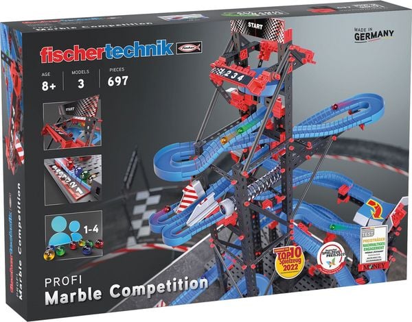 Fischertechnik 564070 - PROFI Marble Compitition, 3 Modelle, 697 Bauteile, Konstruktionsbaukasten