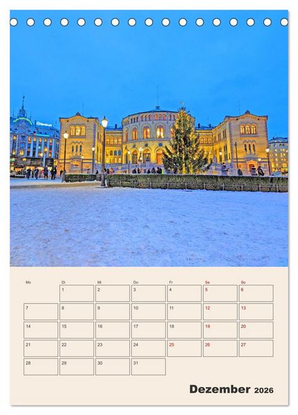 Produktbild: Winterliches Oslo - Terminplaner (Tischkalender 2026 DIN A5 hoch), CALVENDO Monatskalender