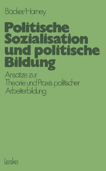 Produktbild: Politische Sozialisation und politische Bildung