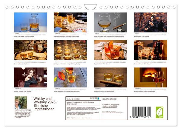 Produktbild: Whisky und Whiskey 2026. Sinnliche Impressionen (Wandkalender 2026 DIN A4 quer), CALVENDO Monatskalender