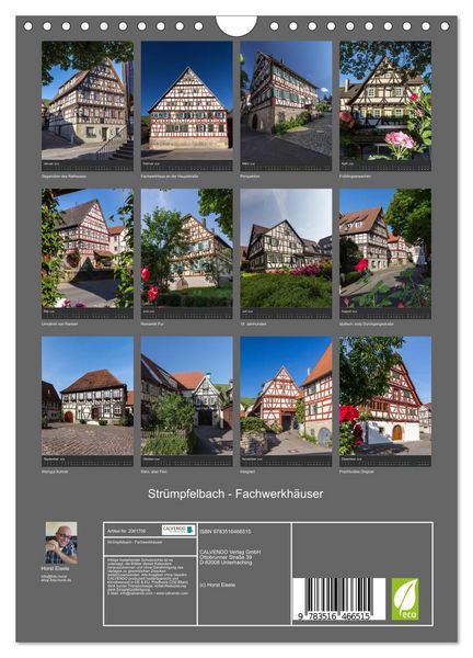 Produktbild: Str&uuml;mpfelbach - Fachwerkh&auml;user (Wandkalender 2026 DIN A4 hoch), CALVENDO Monatskalender