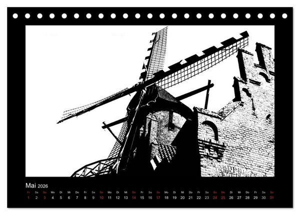Produktbild: Ruhrpott und Niederrhein in Schwarzwei&szlig; (Tischkalender 2026 DIN A5 quer), CALVENDO Monatskalender