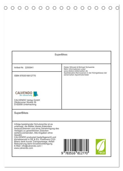 Produktbild: SuperBikes (Tischkalender 2027 DIN A5 hoch), CALVENDO Monatskalender