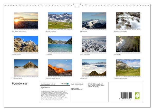 Produktbild: Pyr&eacute;n&eacute;ennes (Calendrier mural 2026 DIN A3 vertical), CALVENDO calendrier mensuel