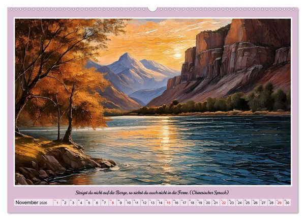 Produktbild: Bergwelt in Bildern und Zitaten (Wandkalender 2026 DIN A2 quer), CALVENDO Monatskalender