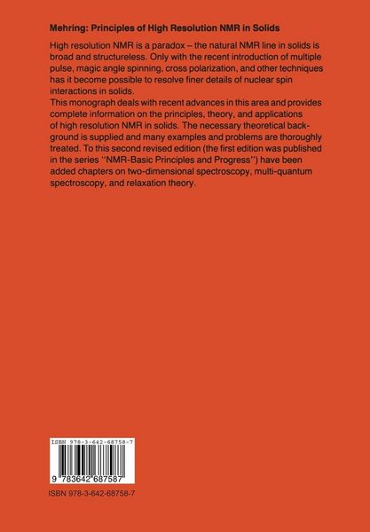 Produktbild: Principles of High Resolution NMR in Solids