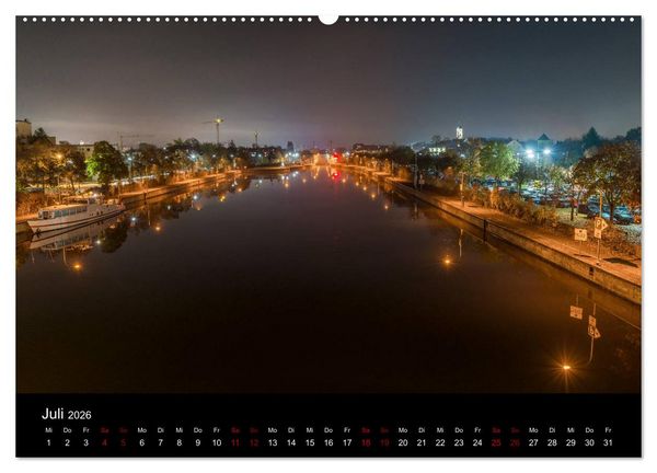 Produktbild: Regensburg bei Nacht (hochwertiger Premium Wandkalender 2026 DIN A2 quer), Kunstdruck in Hochglanz