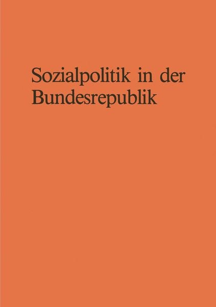 Produktbild: Sozialpolitik in der Bundesrepublik