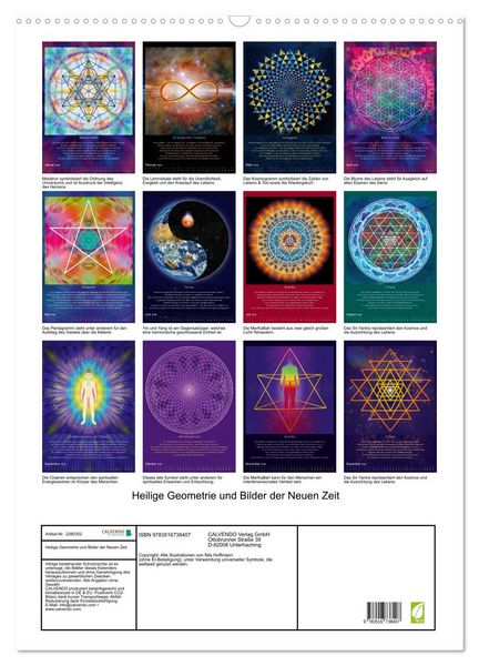 Produktbild: Heilige Geometrie und Bilder der Neuen Zeit (Wandkalender 2026 DIN A2 hoch), CALVENDO Monatskalender
