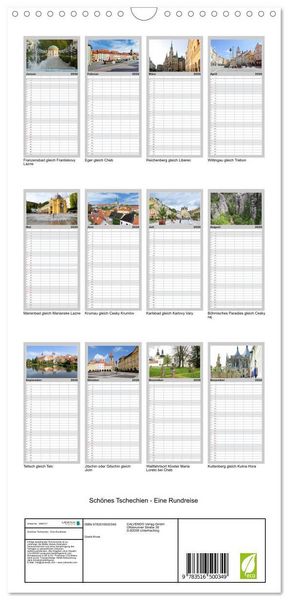 Produktbild: Familienplaner 2026 - Sch&ouml;nes Tschechien - Eine Rundreise mit 5 Spalten (Wandkalender, 21 x 45 cm) CALVENDO