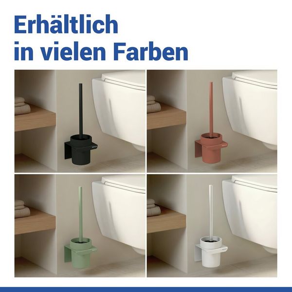 Produktbild: Turbo-Loc&reg; WC-Garnitur Mod. Lizan Schwarz, mit Silikon-B&uuml;rstenkopf, Befestigen ohne Bohren