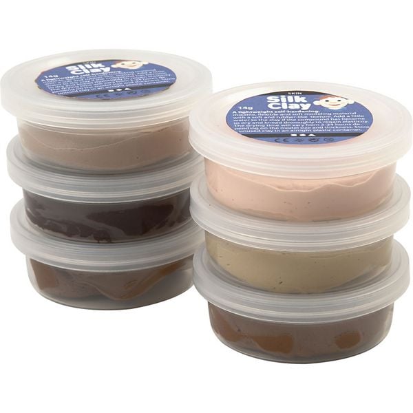 Produktbild: Creativ Company Silk Clay&reg;, Hautfarben, 6x14 g