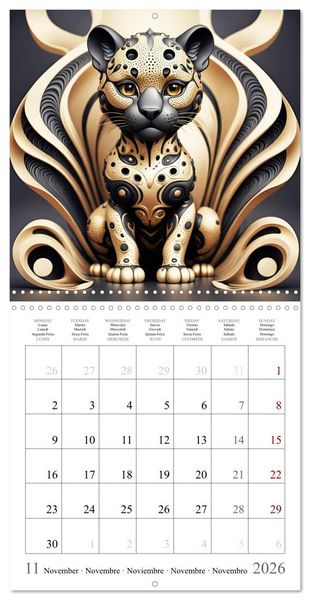 Produktbild: Animal fractals (Wall Calendar 2026 12 &times; 12 Inch) CALVENDO 12 Month Wall Calendar