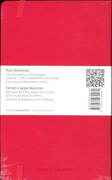 Produktbild: Moleskine Notizbuch, Large/A5, Blanko, Fester Einband, Rot