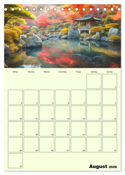 Produktbild: Im japanischen Garten. Zauberhafte Illustrationen (Tischkalender 2026 DIN A5 hoch), CALVENDO Monatskalender