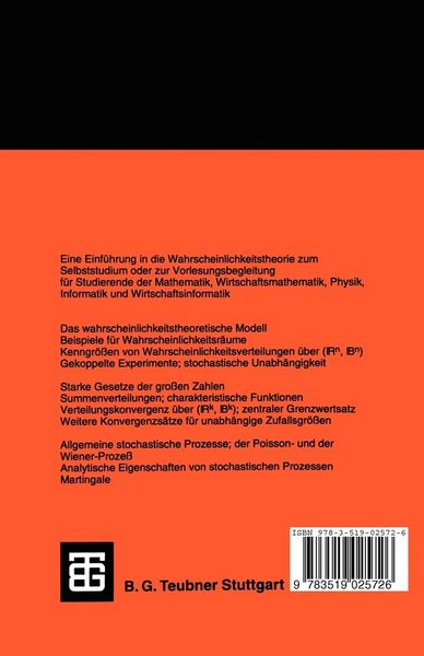 Produktbild: Vorlesungen &uuml;ber Wahrscheinlichkeitstheorie