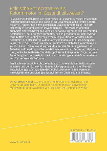 Produktbild: Politische Entrepreneure als Reformmotor im Gesundheitswesen?