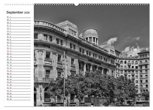 Produktbild: Barcelona Schwarz / Wei&szlig; Impressionen (hochwertiger Premium Wandkalender 2026 DIN A2 quer), Kunstdruck in Hochglanz