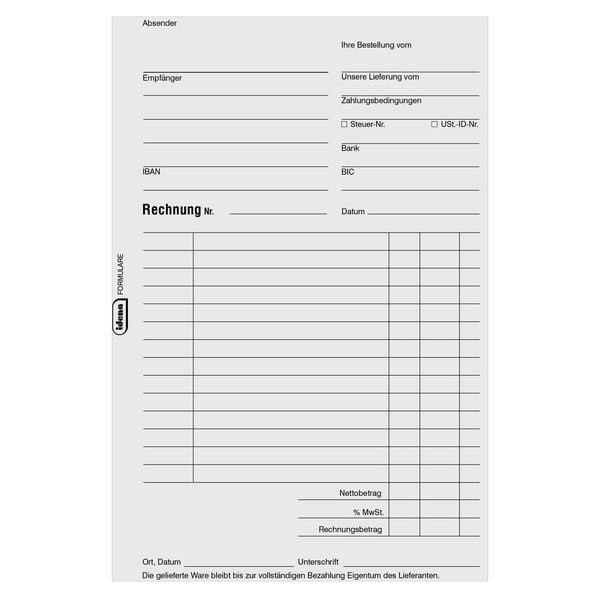 Produktbild: Idena Rechnungsbuch selbstdurchschreibend DIN A5 2x40 Blatt