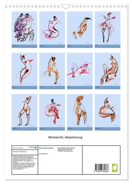 Produktbild: Minimal-Art, Aktzeichnung (Wandkalender 2026 DIN A3 hoch), CALVENDO Monatskalender