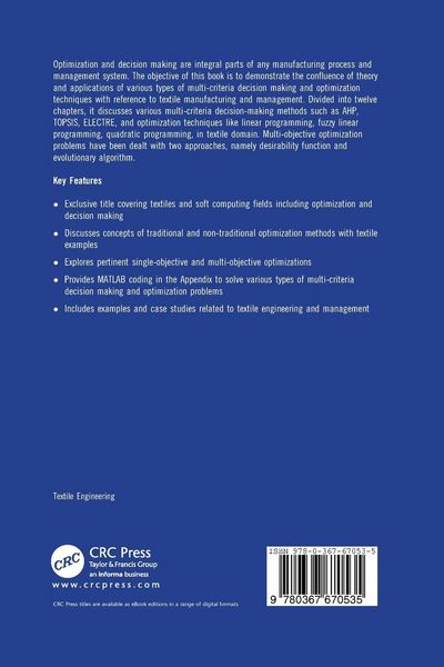 Produktbild: Advanced Optimization and Decision-Making Techniques in Textile Manufacturing