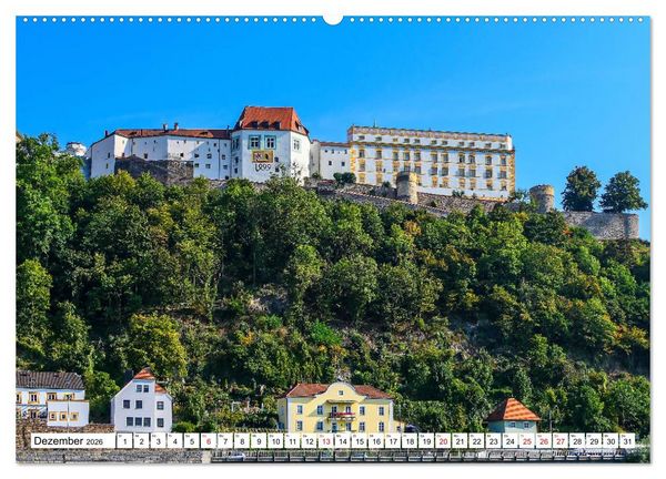 Produktbild: Passau die Barockstadt an der Donau (hochwertiger Premium Wandkalender 2026 DIN A2 quer), Kunstdruck in Hochglanz
