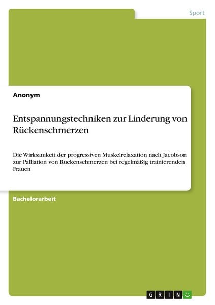 Produktbild: Entspannungstechniken zur Linderung von R&uuml;ckenschmerzen