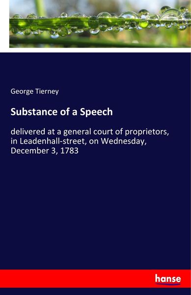 Produktbild: Substance of a Speech