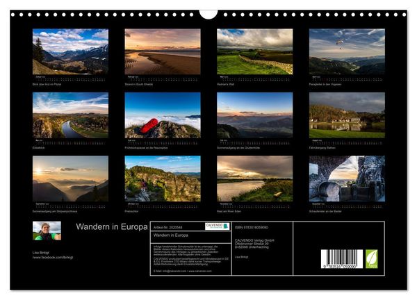Produktbild: Wandern in Europa (Wandkalender 2026 DIN A3 quer), CALVENDO Monatskalender