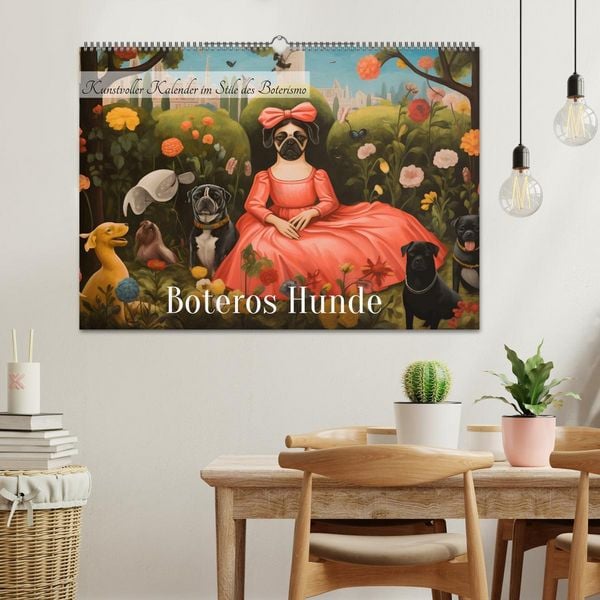 Produktbild: Boteros Hunde - Kunstvoller Kalender im Stile des Boterismo (Wandkalender 2026 DIN A2 quer), CALVENDO Monatskalender
