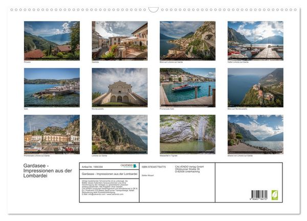 Produktbild: Gardasee - Impressionen aus der Lombardei (Wandkalender 2026 DIN A2 quer), CALVENDO Monatskalender