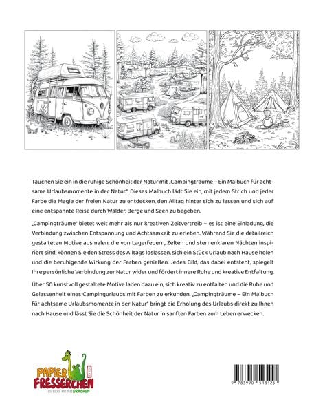 Produktbild: Campingtr&auml;ume - Ein Malbuch f&uuml;r achtsame Urlaubsmomente in der Natur