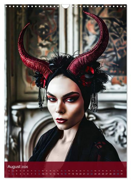Produktbild: Teuflische Gothics - Gothic, Girls und H&ouml;rner (Wandkalender 2026 DIN A3 hoch), CALVENDO Monatskalender