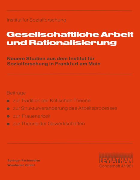 Produktbild: Gesellschaftliche Arbeit und Rationalisierung
